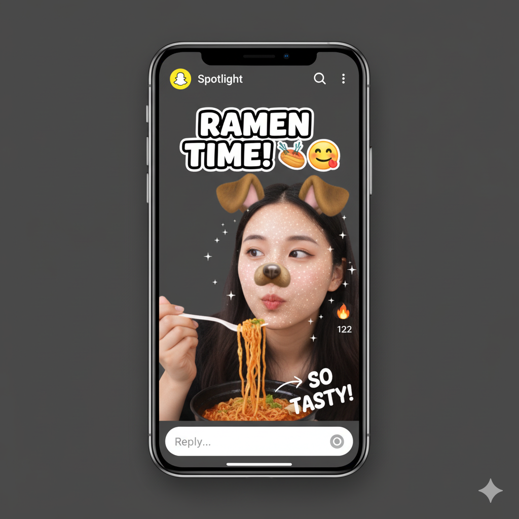 Snapchat Spotlight ramen video