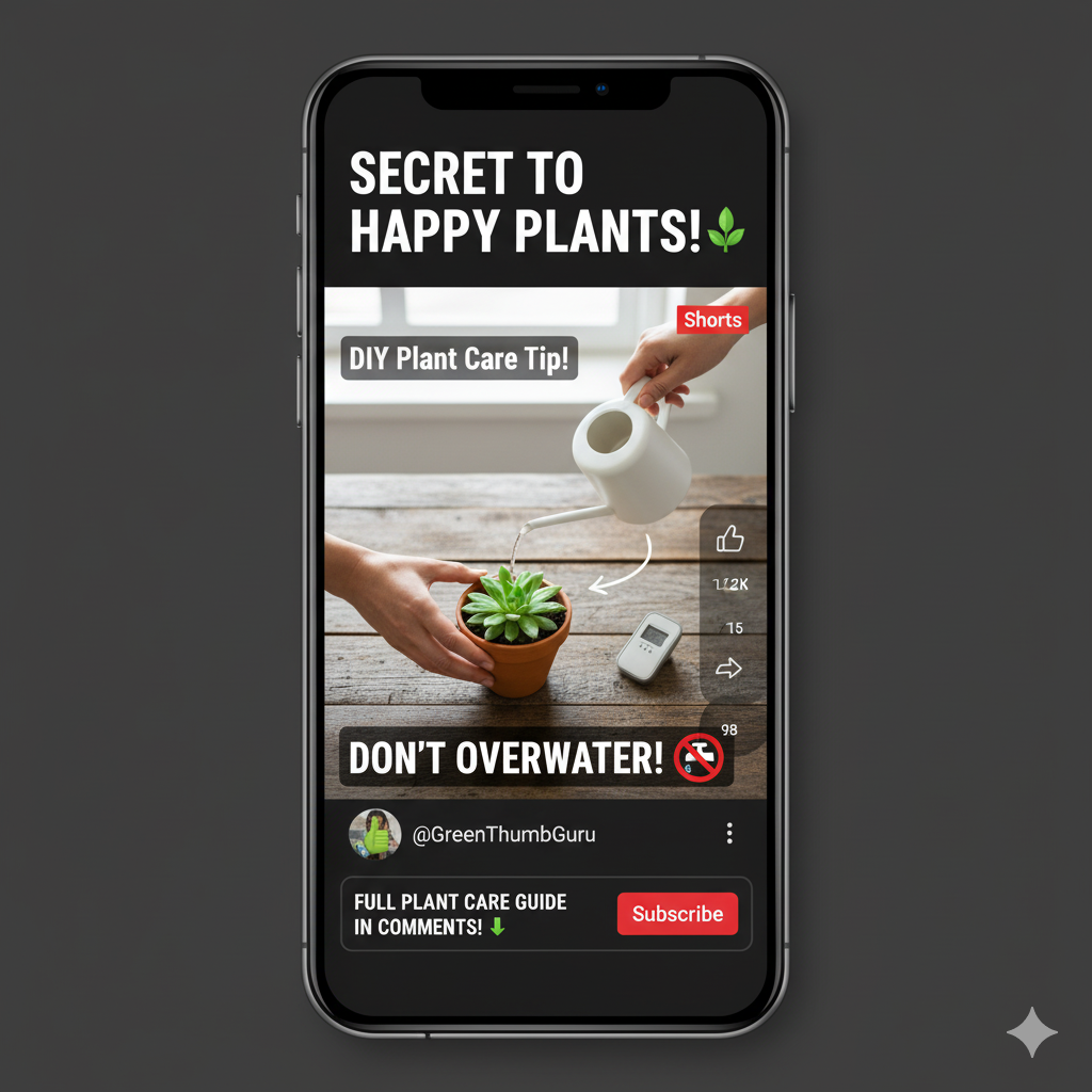 YouTube Shorts plant care video